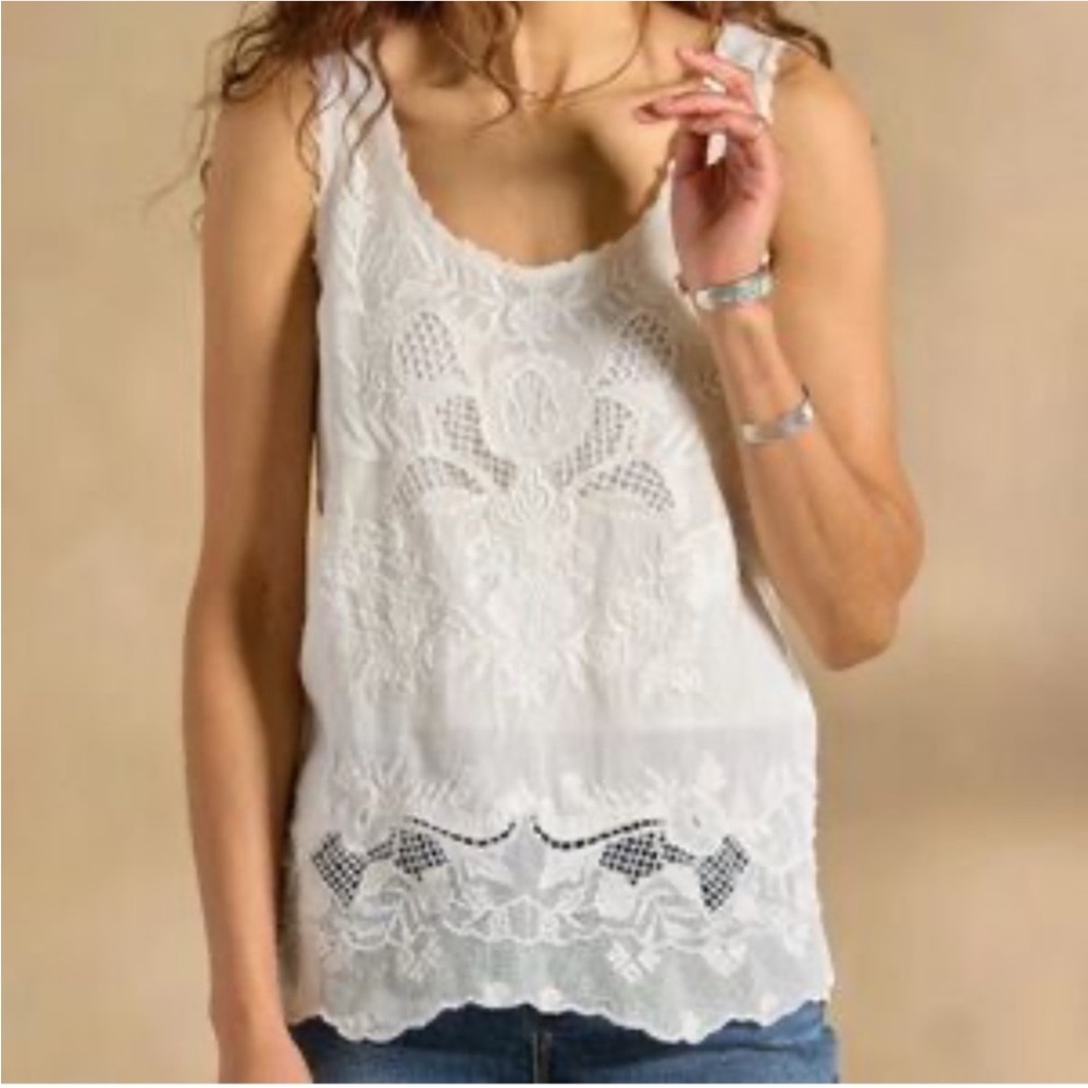Sundance Chaparral Lace Tank Top in white size extra small